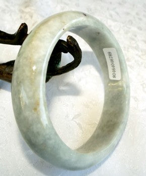 "Peppery" Veins Grade A Jadeite Bangle Bracelet 59mm + Certificate (789)