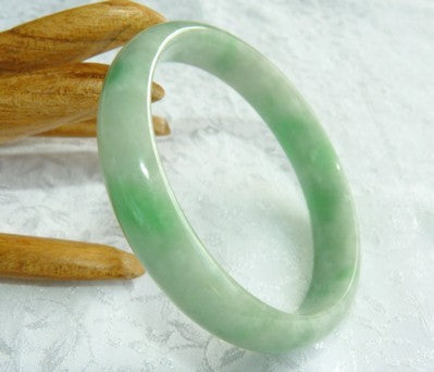 Precious Green Veins Elegant Burmese  Jadeite Bangle 54.5mm (JBB2807)