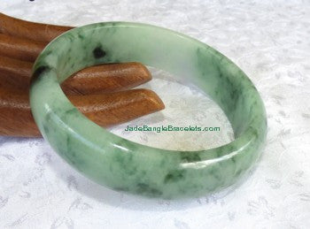 "Dragon Tracks" Deep Green Veins Jadeite Bangle 58mm (JBB3018)