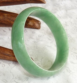 Rare Oval Good Green Jadeite Jade Bangle Bracelet Fits Like 51mm 52mm (JBB3195)