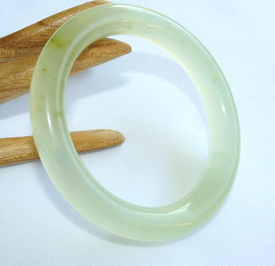Classic Round Translucent Traditional Chinese Jade Bangle Bracelet 60mm (JBB-3355)