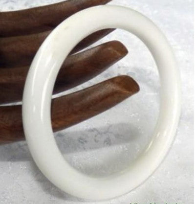 Sale-Best Quality Classic Round White Chinese Jade Bangle 56 mm (JBB3510)