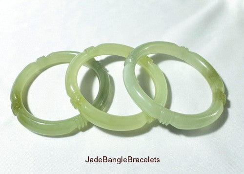 Sale-New Listing-"Dynasty" Carved Chinese Jade Bangle Bracelet 53mm (NJ-CARV-31-53)