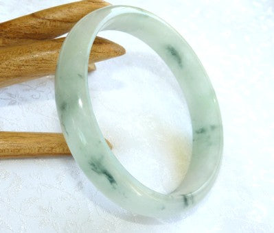 Sale-"Emerging Spring" Burmese Jadeite Jade Bangle Bracelet 60.5mm (JBB2002)