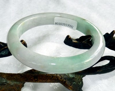 "Endlessly Interesting" Burmese Jadeite Grade A Bangle Bracelet 54.5mm + Certificate (3092)