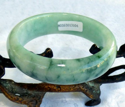 "Good Green Veins" Burmese Jadeite Grade A Bangle Bracelet 56mm (54mm) + Certificate (3104)