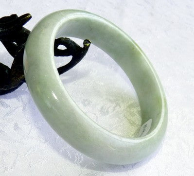 "Yin" Soft Green Burmese Jadeite Jade Grade A Small Bangle Bracelet 50.5mm + Certificate (694)