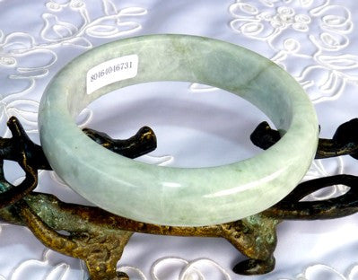 "Peaceful Spirit" Soft Yin Jadeite Jade Bangle Bracelet 59mm + Certificate (731)