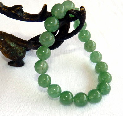 Classic Green Jade Bead Stretch Bracelet