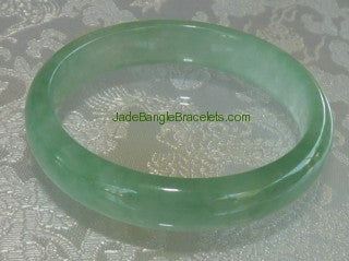 Translucent Fei Cui Green Jadeite Jade Bangle 54.5mm
