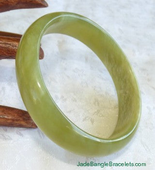 "Clouds Over Earth" Chinese River Jade Bangle 60mm (JBB3021)