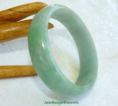 Sale-Varied Green Veins Burmese  Jadeite Jade Bangle Bracelet 55mm (JBB3183)