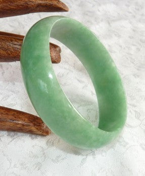 Rare Oval Good Green Jadeite Jade Bangle Bracelet Fits Like 51mm 52mm (JBB3195)