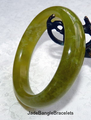 Translucent Green Chinese Jade Bangle Bracelet 60mm (JBB3322)