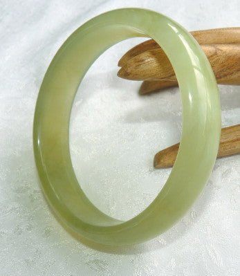Sale-"Glowing" Translucent Traditional Chinese Jade Bangle Bracelet 60 mm (JBB3336)