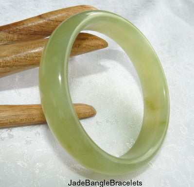 Sale-"Glowing" Translucent Traditional Chinese Jade Bangle Bracelet 60 mm (JBB3336)