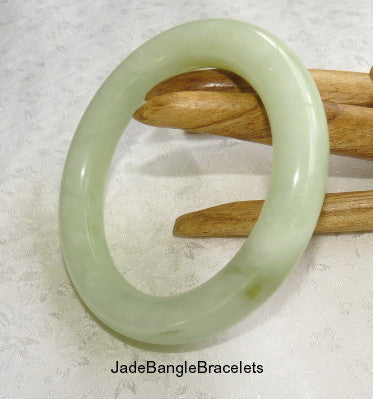 Sale-"Calm Spirit" Classic Round Chinese Jade Bangle Bracelet 61mm (JBB3351)