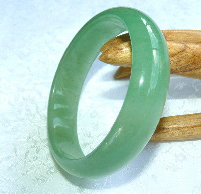 Translucent Good Green Nephrite Jade Bangle Bracelet 54mm (JBB3316)